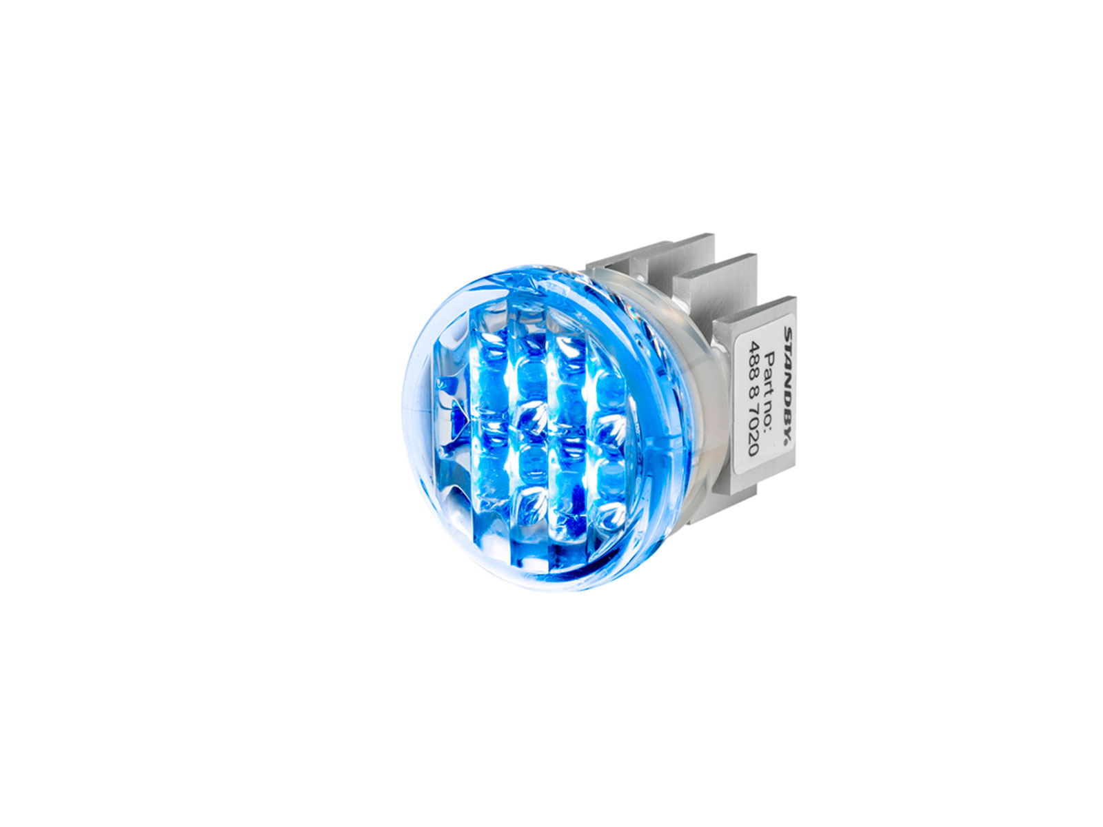 L88 Lamp Blue Lit Angle View without Grommet