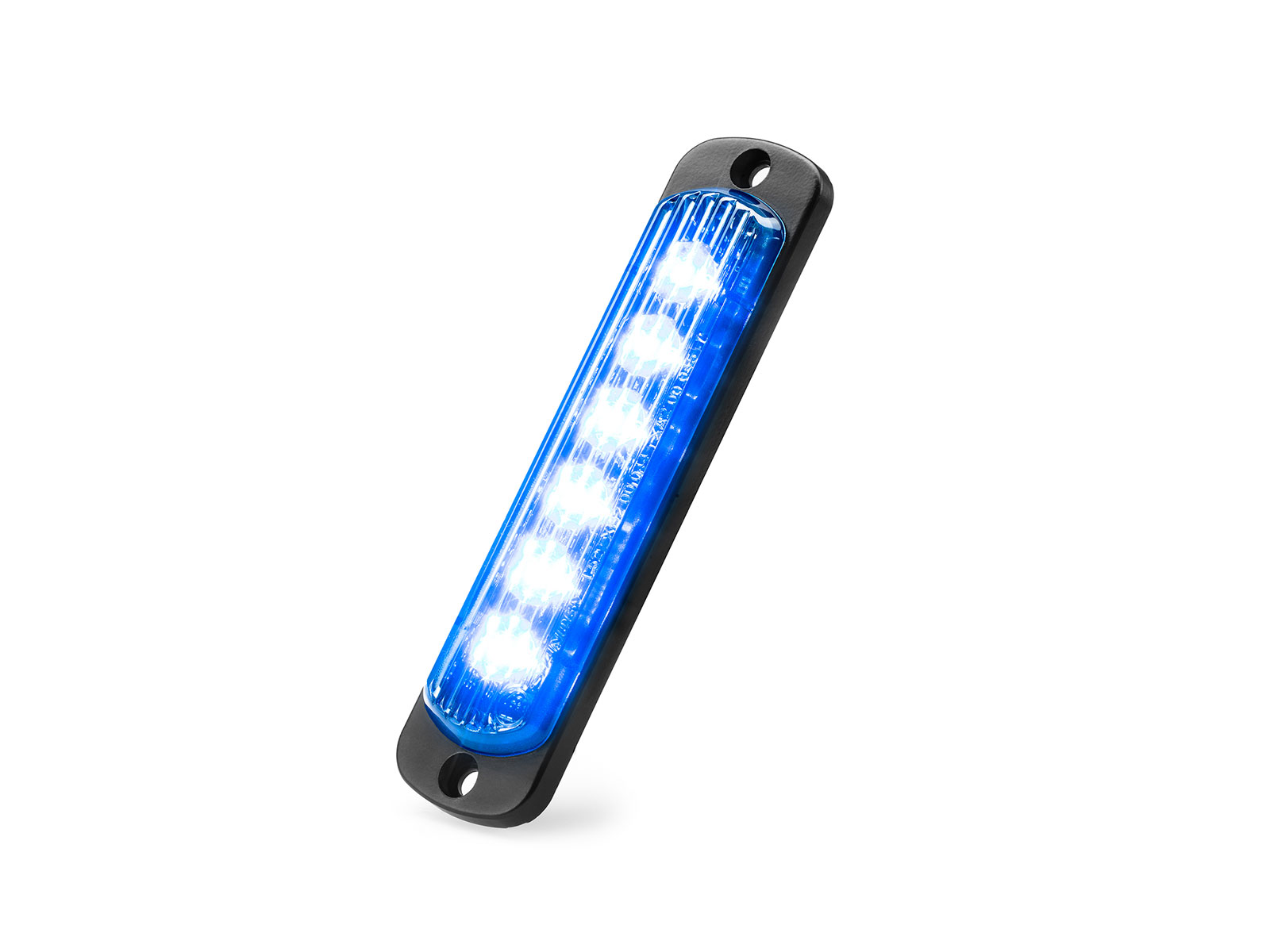 L52 Lamp Blue with Tinted Lens Vertical Lit Angle View