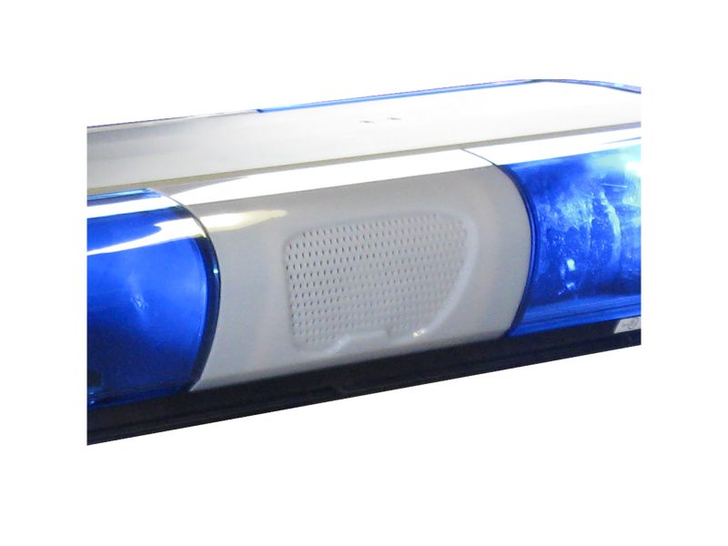 Siren Lightbar Module Close up Angle View on Blue Lightbar Unlit