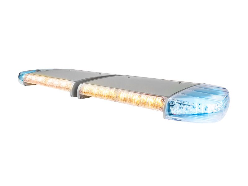 W3 Split Lightbar Blue/Amber/White Lit Angle View 2