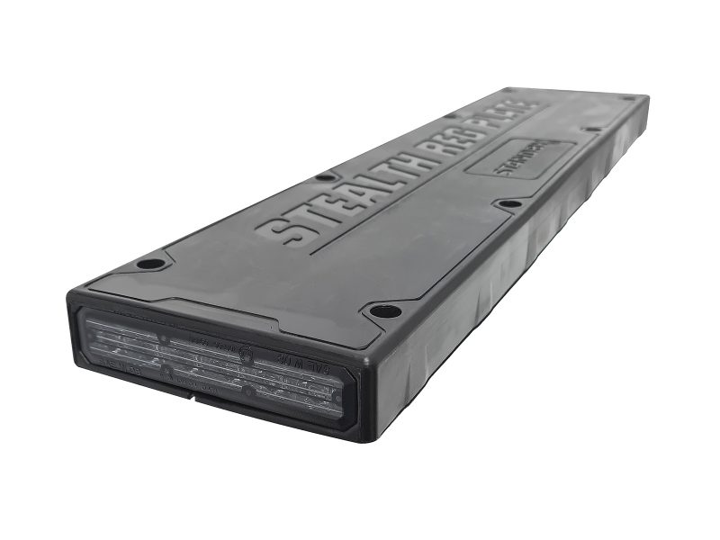 Stealth Reg Plate Smoked Lens - Flexible Body Side Angle View