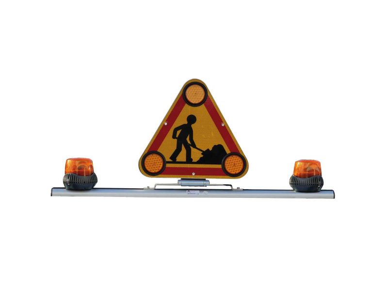 Barre de signalisation ECLAIR avec triangle manuel et gyrophare Gyroled MERCURA