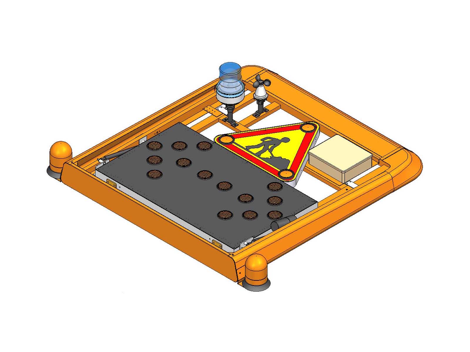 Ensemble de toit NORA pour signalisation sur véhicule avec châssis M orange