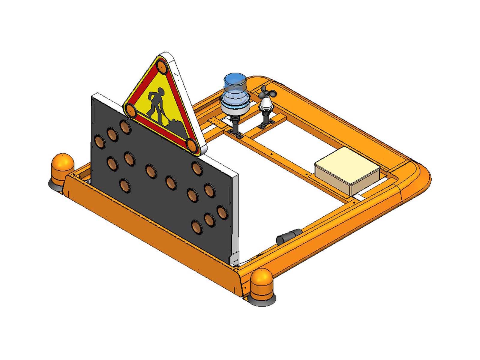 Ensemble de toit NORA pour signalisation sur véhicule avec châssis M orange ouvert