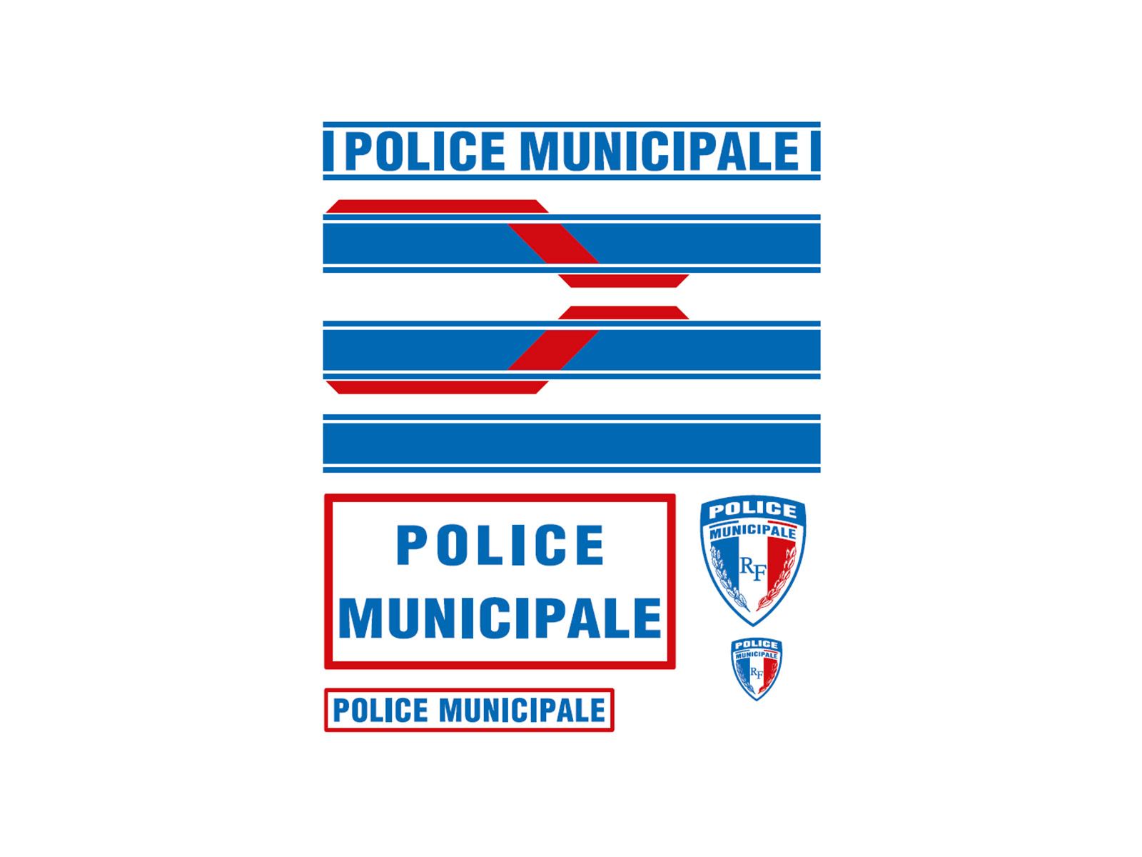Kit complet sérigraphie police municipale véhicule léger