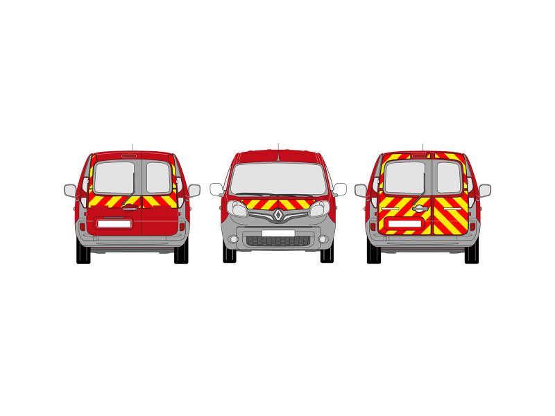 sérigraphie rouleau rouge jaune pour balisage vehicule