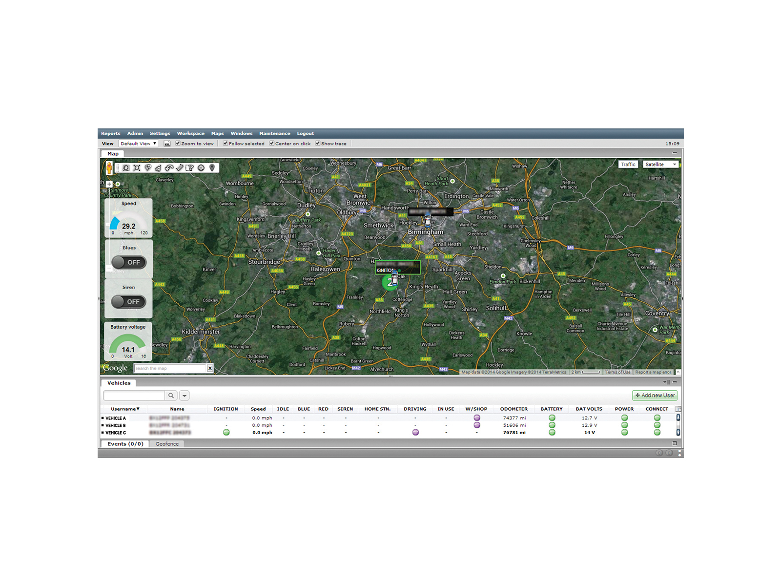 FleetMotus Medius Telematics Device Map View