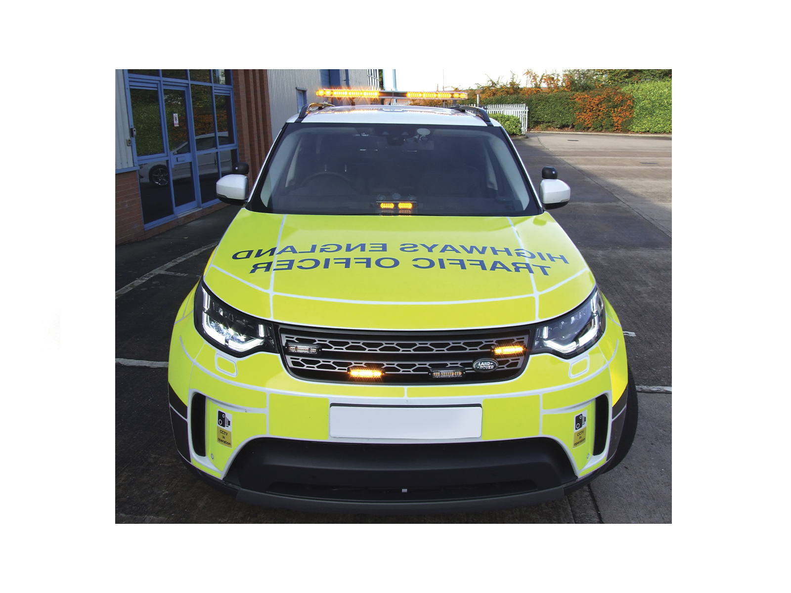 Micromax Xtreme II 12-LED Dash Light 6-Way Module In Situ Mounted on Dash of Traffic Officer Vehicle