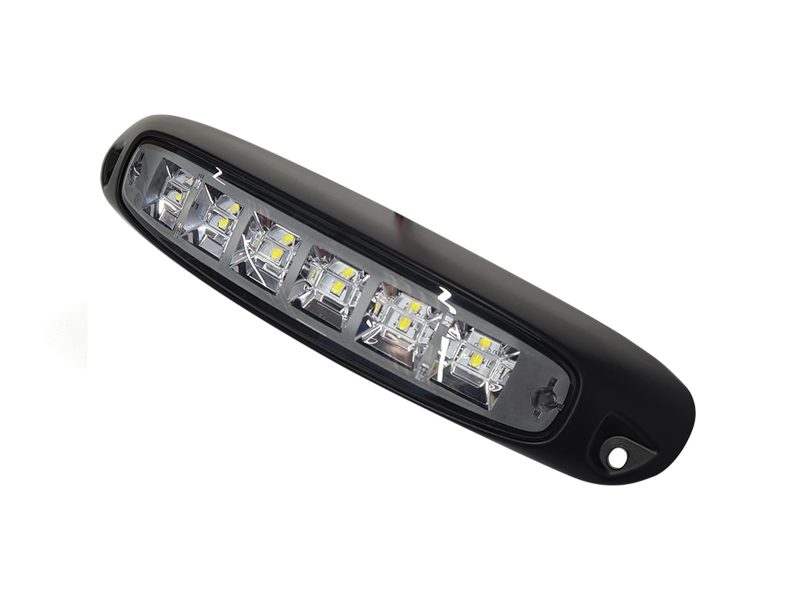 SL209 6 LED Curved Scene Lamp Black Housing Unlit Angle View