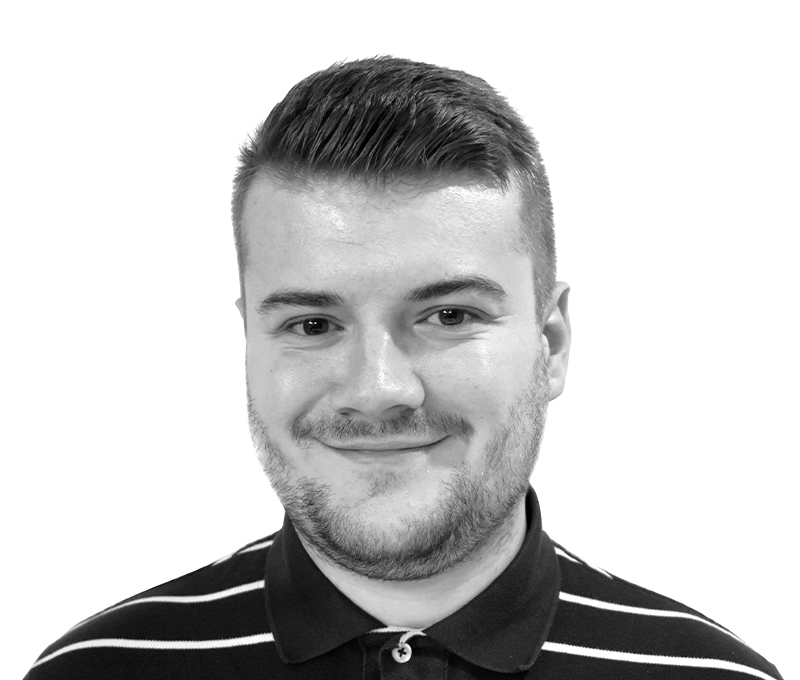 Bradley Booth is Standby UK's Telematics and IT Developer, this is his black and white headshot.