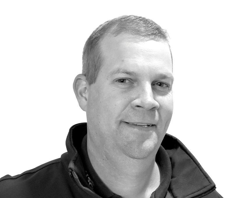Tom Mann is Standby UK's Installation and Service Engineer, this is his black and white headshot.